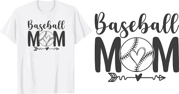 Vecteur conception de t-shirt svg maman baseball