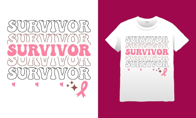 Conception De T-shirt Svg De Survivant Du Cancer Du Sein