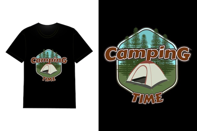 Conception De T-shirt De Temps De Camping Rétro Vintage