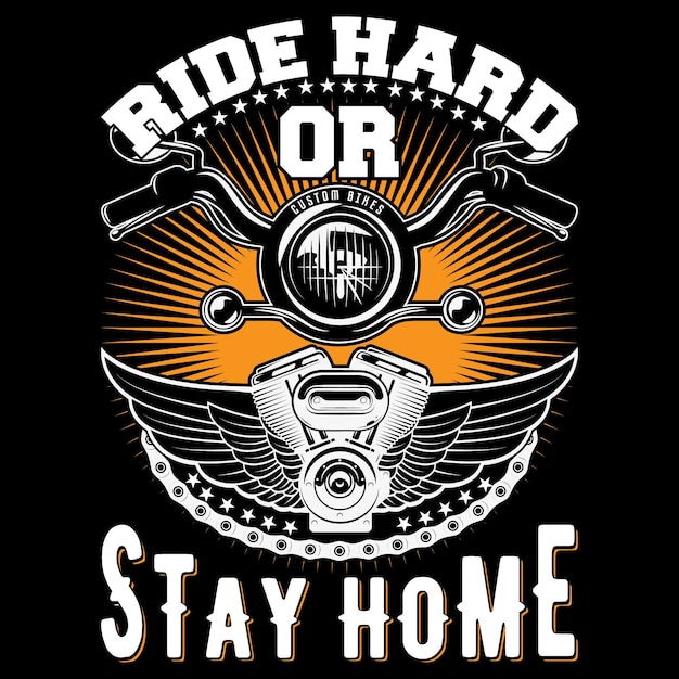 Conception de t-shirt thème moto avec illustration de vélo personnalisé