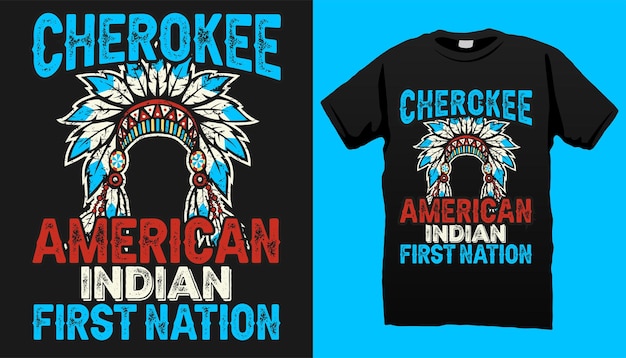 Conception De T-shirt De La Tribu Cherokee Amérindienne