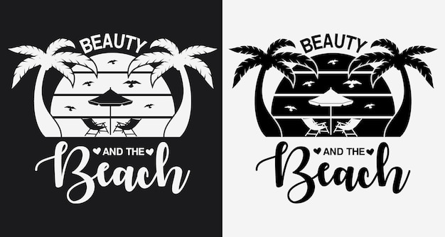 Conception De T-shirt Typographie Beauté Et Plage