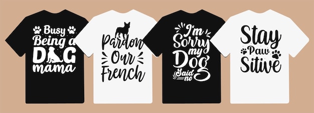 Conception De T-shirt De Typographie De Chien