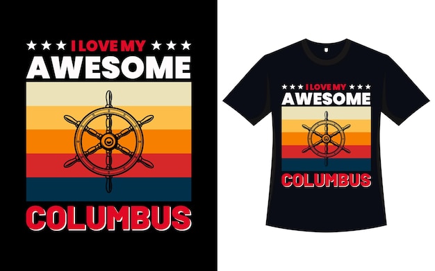 Conception De T-shirt Typographie Columbus