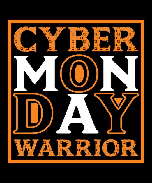 Conception de t-shirt de typographie Cyber Monday Warrior