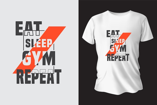 Vecteur conception de t-shirt de typographie de gym