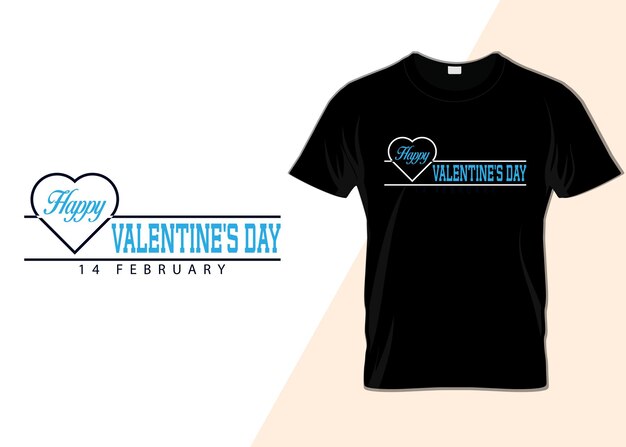 Vecteur conception de t-shirt de typographie happy valentine's day