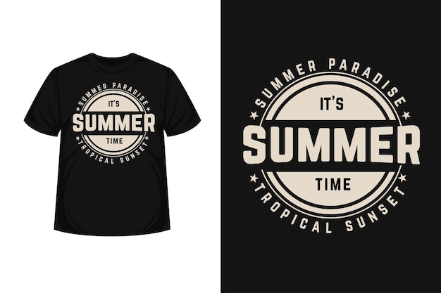 Conception De T-shirt De Typographie De L'heure D'été Du Paradis Tropical