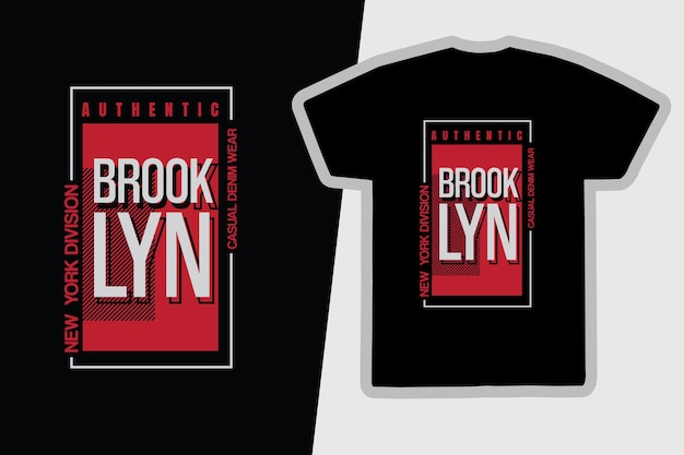 Conception De T-shirt Typographie Illustration Brooklyn