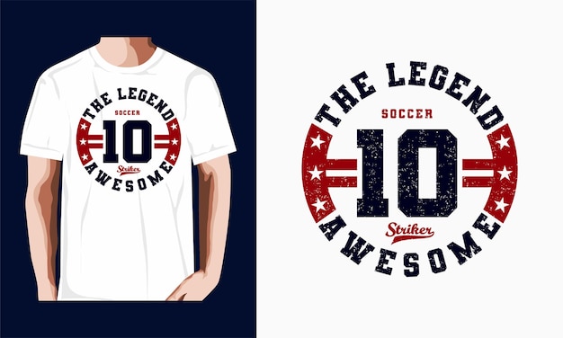 Vecteur la conception de t-shirt typographie legend soccer