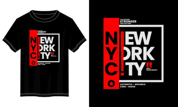 Conception De T-shirt Typographie Nyc Ou New York City