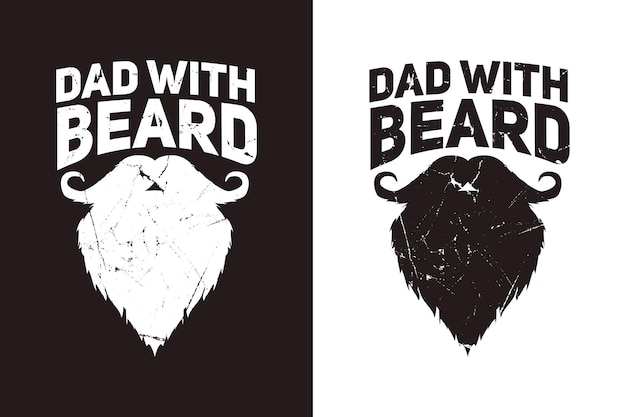 Conception De T-shirt Typographie Papa Avec Barbe