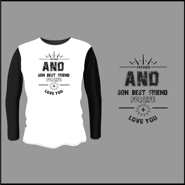 Conception De T-shirt De Typographie Père Et Fils Avec Vecteur