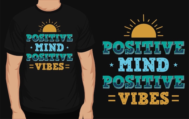 Conception De T-shirt Typographique D'été De Vibes Positives D'esprit Positif