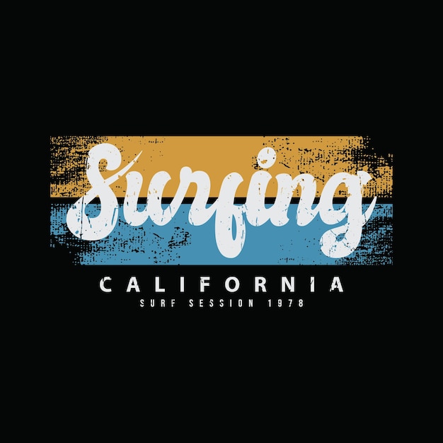 Vecteur conception de t-shirt vecteur surf californie typographie