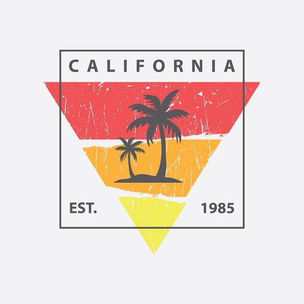 Conception de t-shirt vecteur typographie illustration Californie