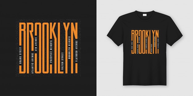 Conception De T-shirt Et De Vêtements élégants Dans Les Rues De Brooklyn, Typographie,