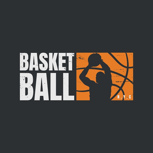 Conception De T-shirt Et De Vêtements De Typographie D'illustration De Basket-ball