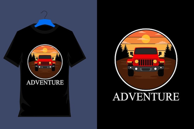 Conception de t-shirt vintage rétro aventure