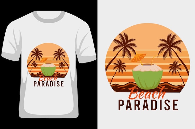 Vecteur conception de t-shirt vintage rétro beach paradise