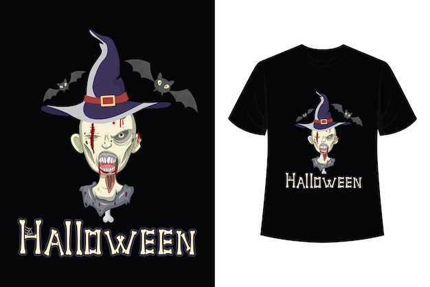 Vecteur conception de t-shirt vintage rétro happy halloween party