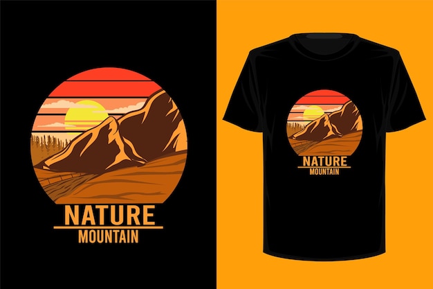 Conception De T-shirt Vintage Rétro Nature Montagne