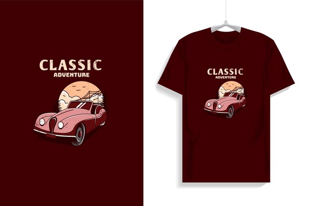 Conception De T-shirt Avec Voiture Classique