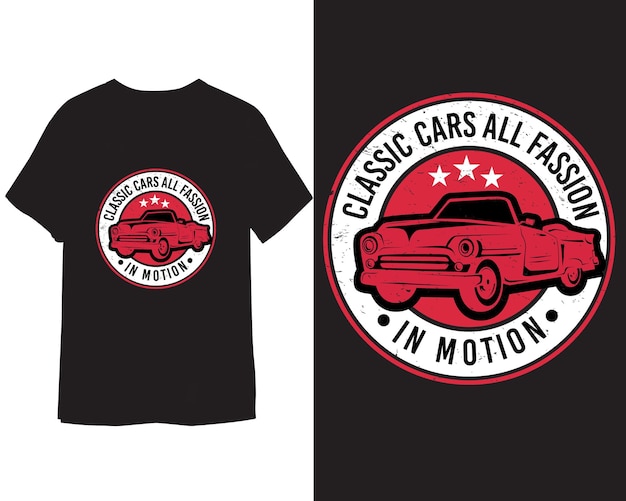 conception de t-shirt de voiture vintage