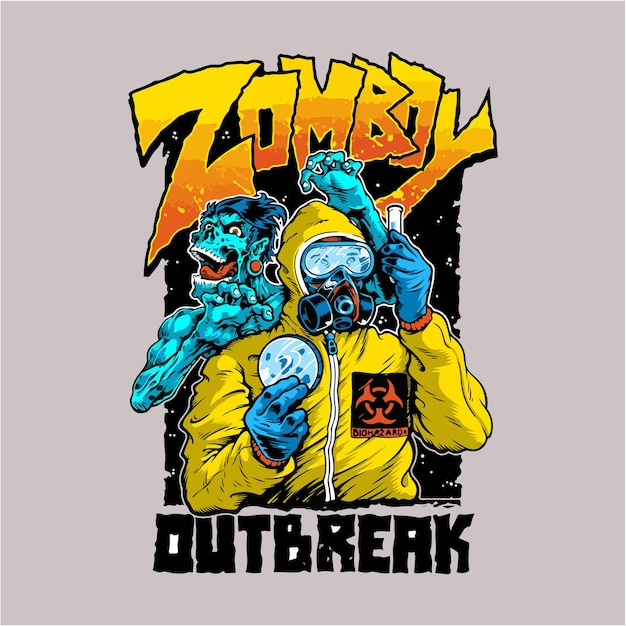 Vecteur conception de t-shirt zombie