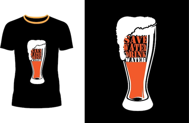 Vecteur conception de t-shirts à la bière