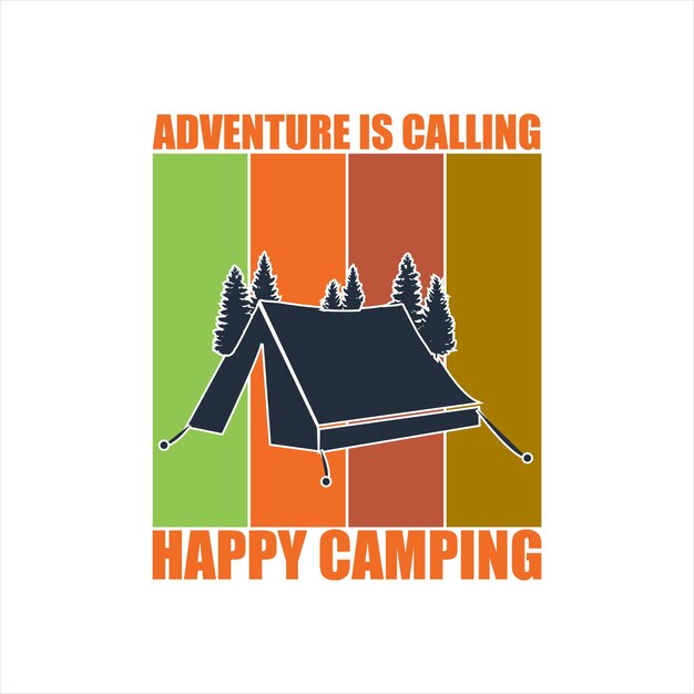 Vecteur conception de t-shirts de camping