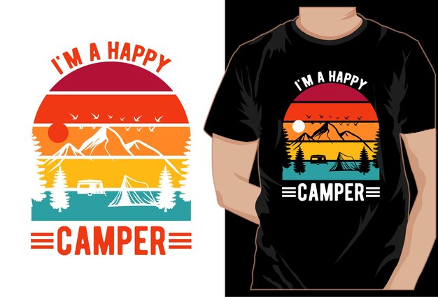 Vecteur conception de t-shirts de camping