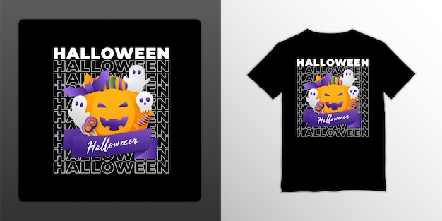 Conception De T-shirts D'halloween Dans Le Style Streetwear