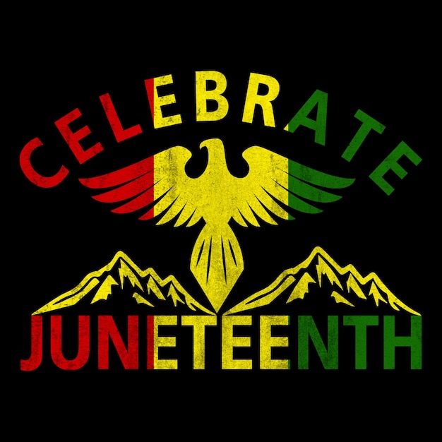 Conception De T-shirts Juneteenth Vecteur Premium