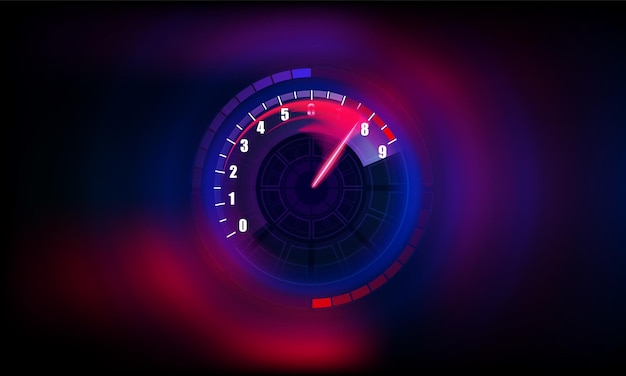 Conception de tableau de bord automatique de voiture de vitesse de compteur de vitesse Technologie abstraite de compteur de vitesse et barre de progression de téléchargement ou indicateur rond de conception de vecteur de vitesse de Web