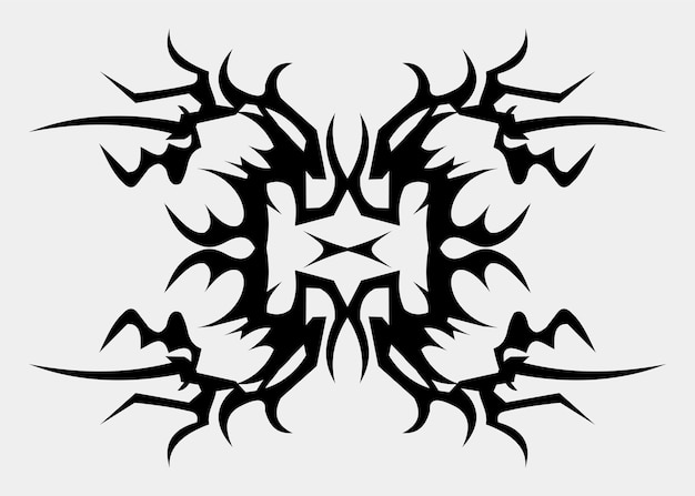 Conception de tatouage tribal monstre symétrique