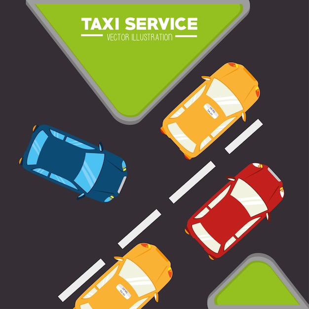 Conception De Taxi, Illustration Vectorielle.