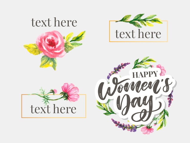 Conception De Texte De Jour De Femme Avec Des Fleurs