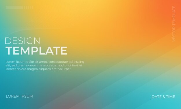 Conception de la texture gradiente vectorielle jaune vif et orange teal
