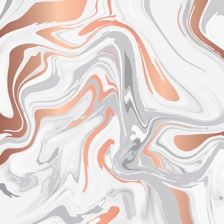 Conception de texture de marbre liquide, surface marbrante colorée, lignes brillantes de cuivre, conception de peinture abstraite dynamique