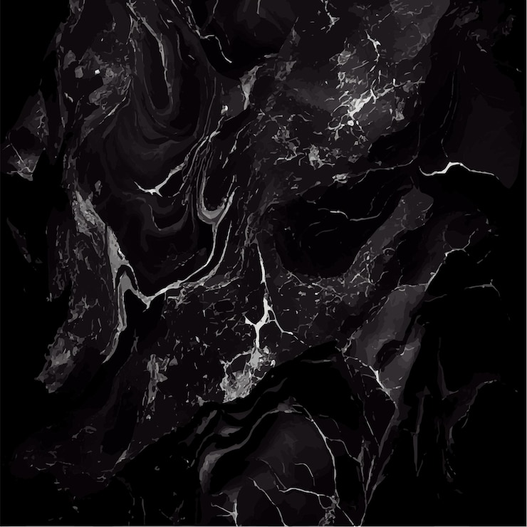 Vecteur conception de texture de marbre noir surface de marbre foncé coloré lignes dorées incurvées conception de fond abstrait lumineux