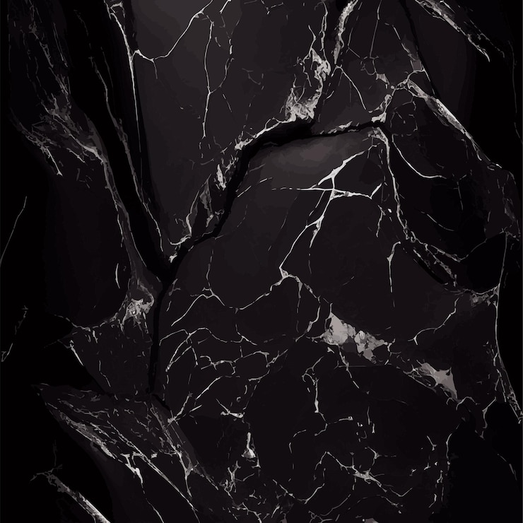 Vecteur conception de texture de marbre noir surface de marbre foncé coloré lignes dorées incurvées conception de fond abstrait lumineux