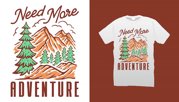 Conception De Tshirt Aventure En Montagne