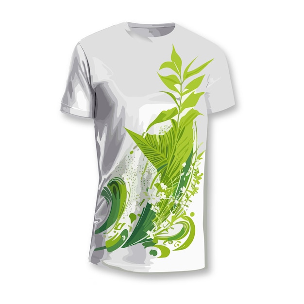 Vecteur conception de tshirt blanc vecteur prêt à imprimer naturel illustra 1