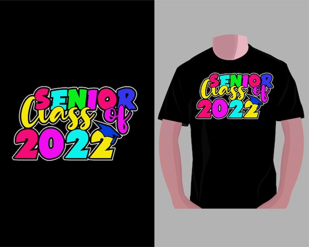 Vecteur conception de tshirt de la classe senior de 2022