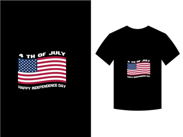 Vecteur conception de tshirt du 4 juillet