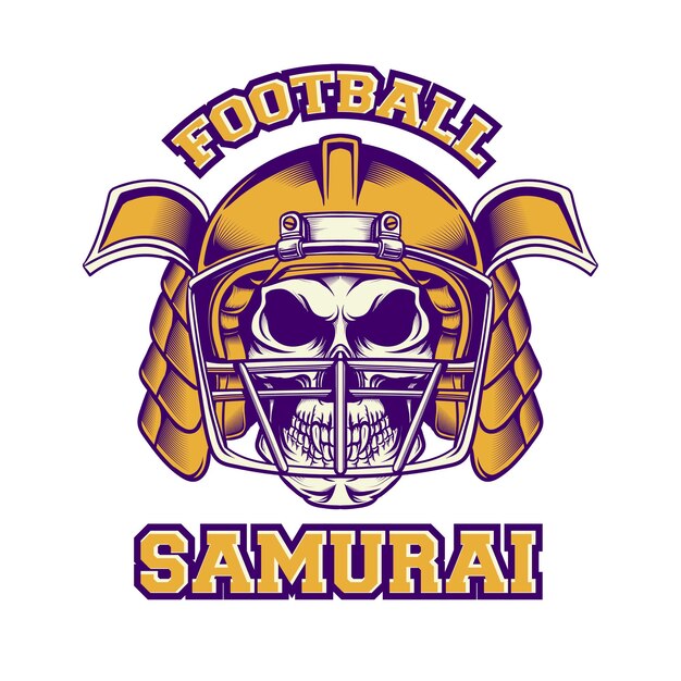 Conception De Tshirt Football Américain Samouraï Avec Style Rétro