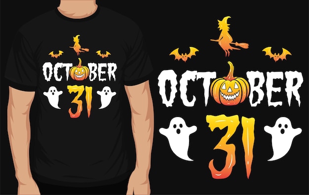 Vecteur conception de tshirt halloween du 31 octobre