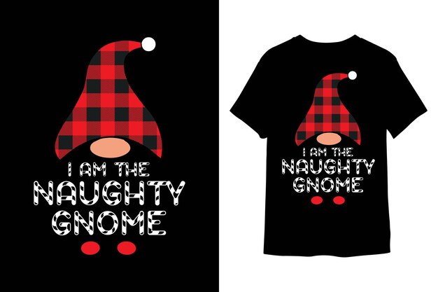 Vecteur conception de tshirt de noël gnome