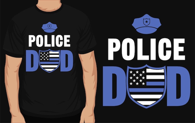 Vecteur conception de tshirt papa police